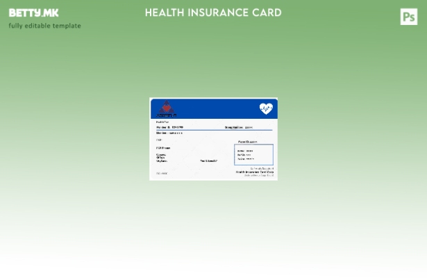 Модерен стил шаблон за картичка за здравствено осигурување на Куба